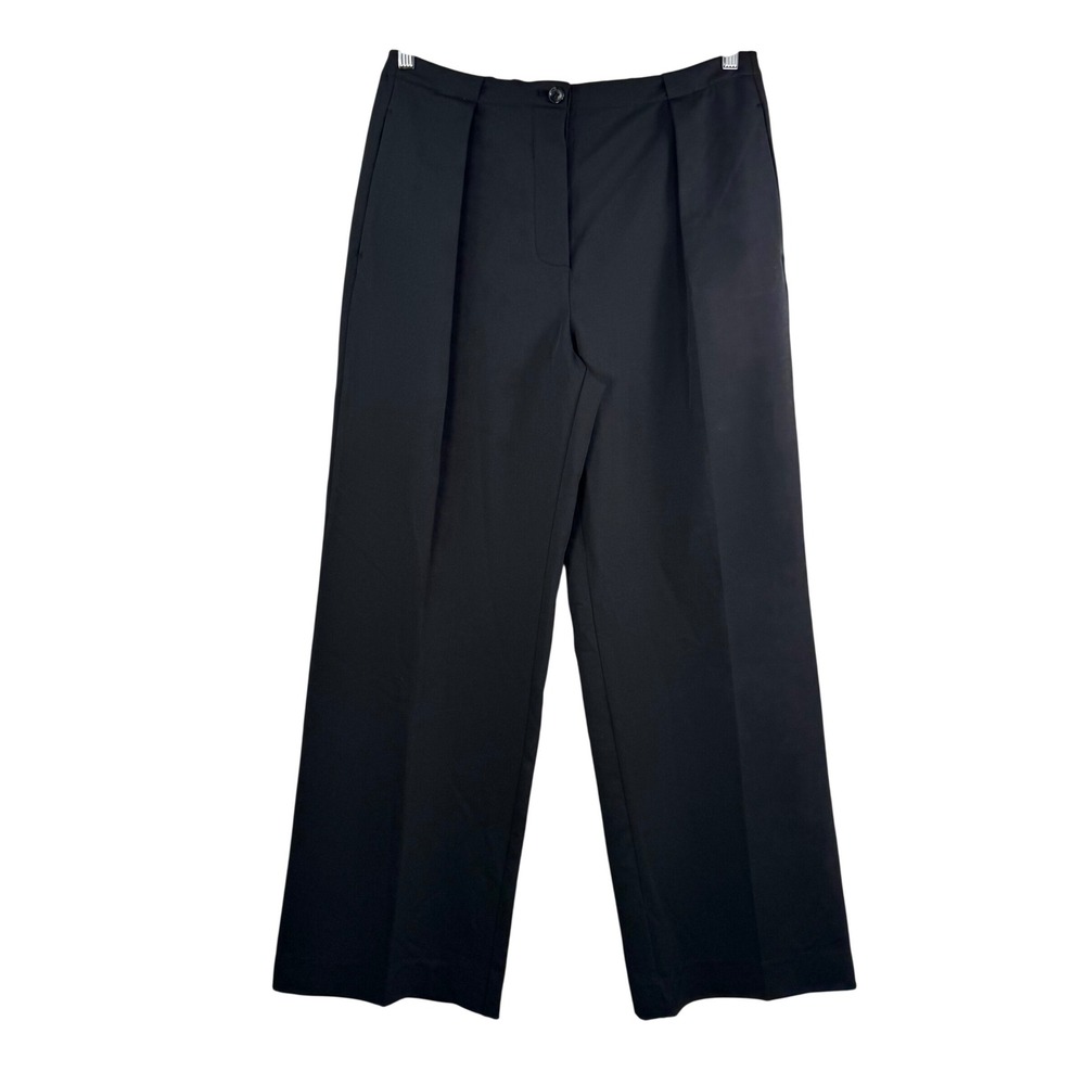 Free People Black Wide Leg Pleated Nothin to say trousers money wool 90s sz S